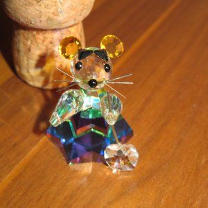 Crystal miniature colorful mouse figure ornament